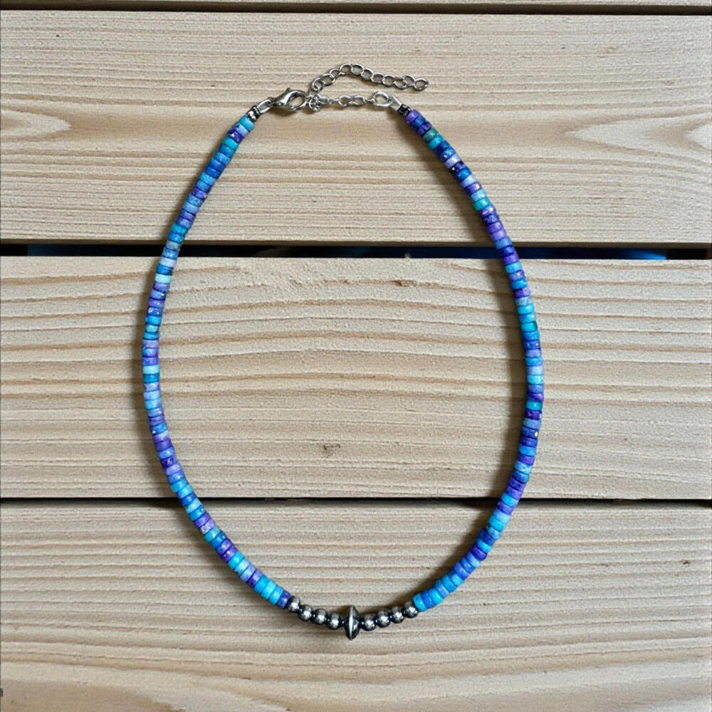 Purple Dolomite & Sterling Pearl Choker